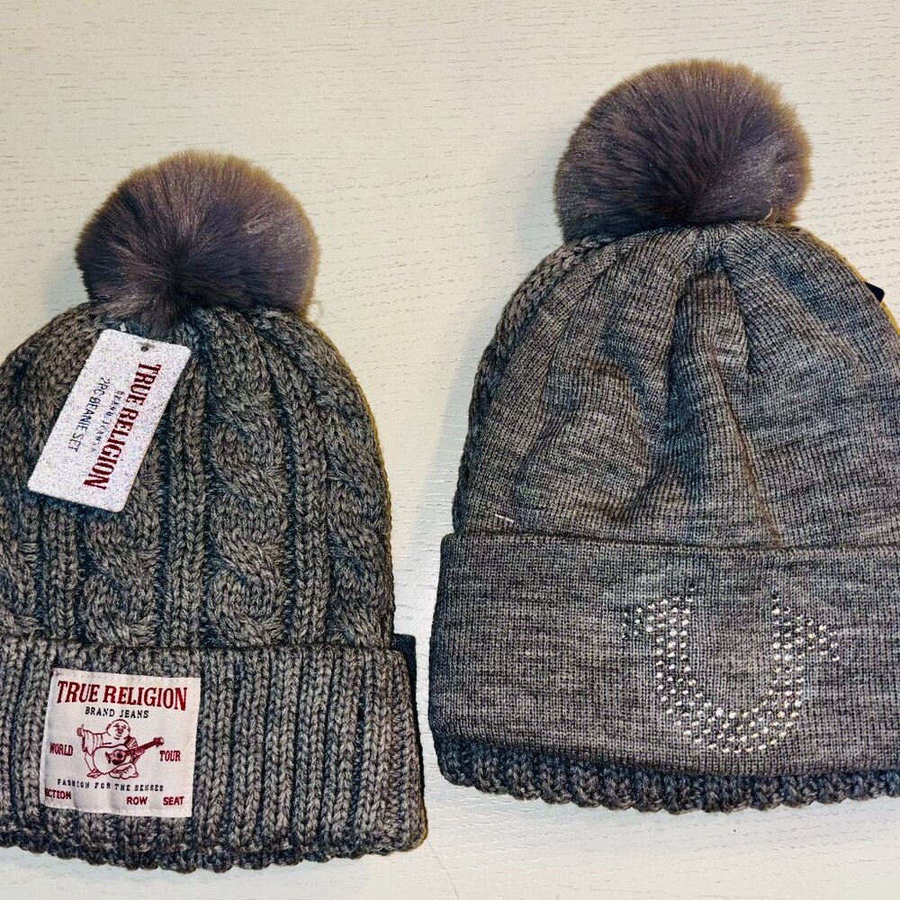 True Religion 2 pc beanie set. NWT item #125201300